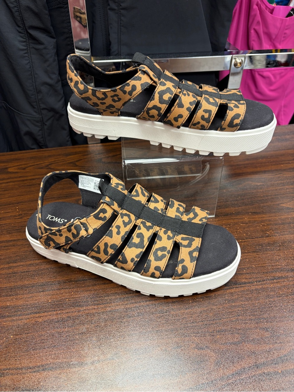 TOMS Fisherman Lug Leopard Print Sandals
